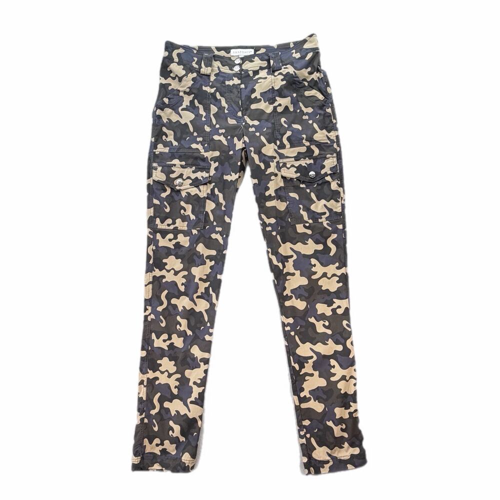 Anatomie Tan Gray Camouflage Camo Cargo Lightweight Slim Baddie Streetwear Pants